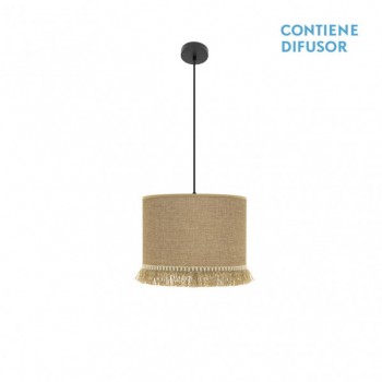 Distribuidor - Lâmpadas Diversas | Colgantes Moderno | COLGANTE SIBILA 2XE27 NEGRO/ARENA REGX50X50 CM Ref: 186395009